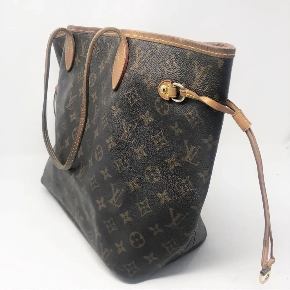 LOUIS VUITTON | Neverfull MM Monogram LV Brown Tan Purse Handbag Bag AUTHENTIC!!